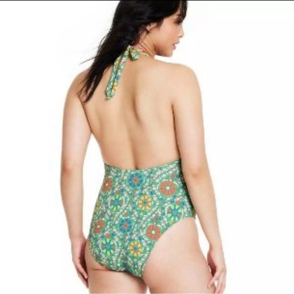 RHODE X TARGET Zinnia Floral Print Halter One Piece Swimsuit WOMEN Size XXL NWT - Picture 3 of 16